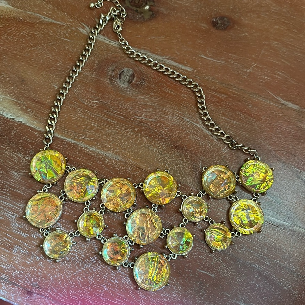 Beautiful iridescent statement necklace
